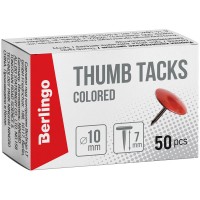 Кнопки цветные метал.Berlingo 50шт. ассорти к/к RN5030f 10шт/уп